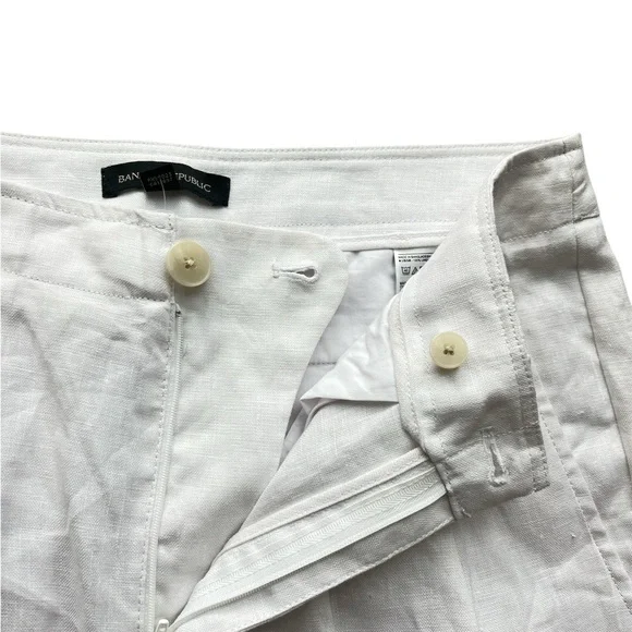 BANANA REPUBLIC White Linen Dress Pants Trousers Size 8 - Picture 4 of 10